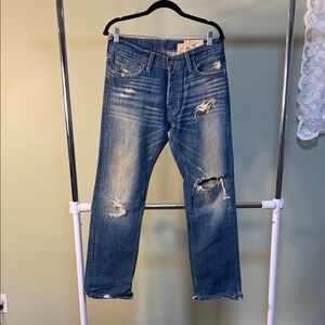 Y2K Hollister Men's Blue Straight Jeans